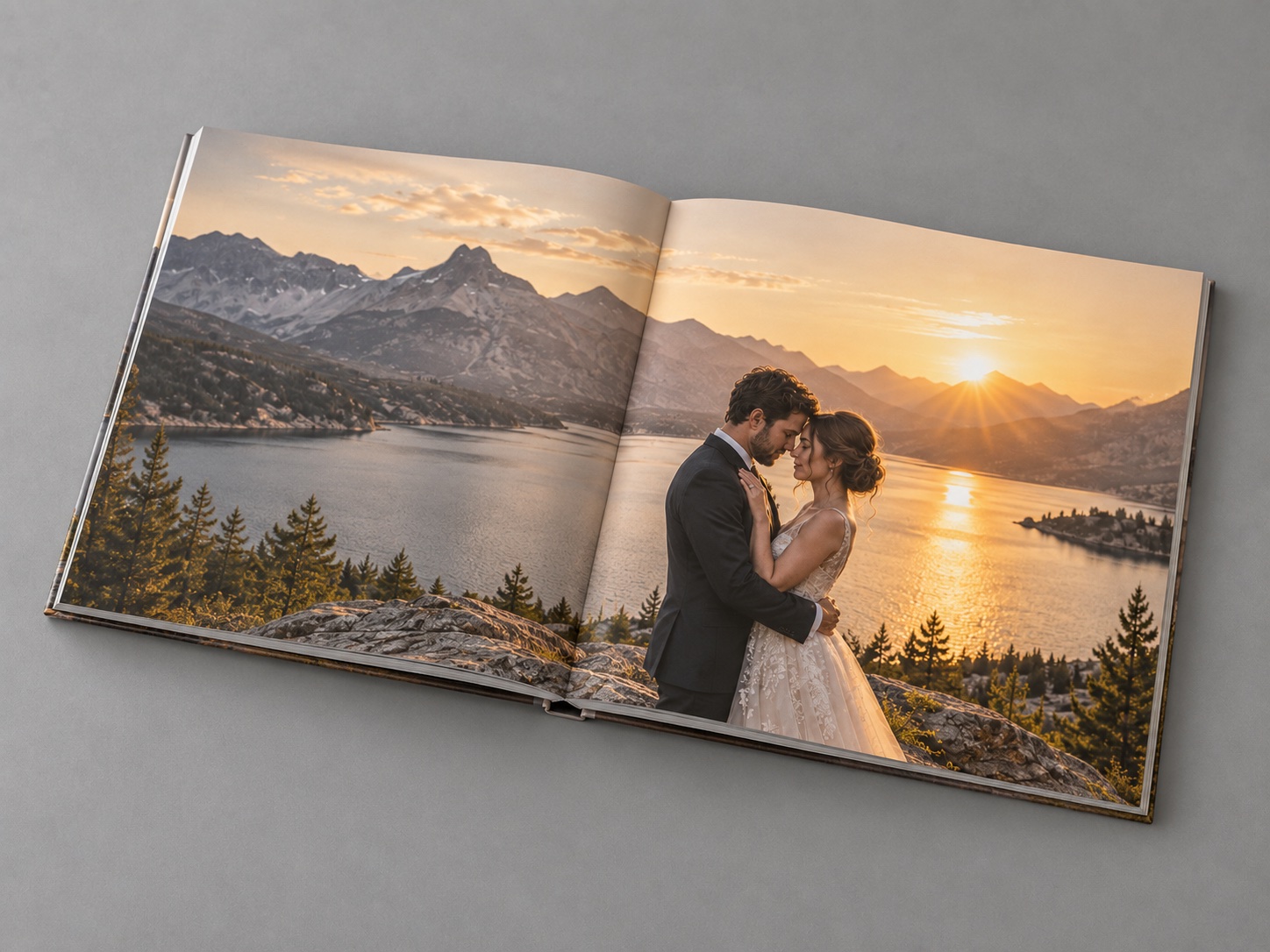 Portada del PhotoBook Clásico con paisaje montañoso al atardecer